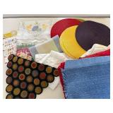 Textile Lot: Doilies, Napkins, Tablecloths, Round Placemats & Coasters
