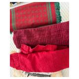 Assorted Vintage Linen & Fabric Lot - Embroidered Cloths, Lace, Napkins, Stripes