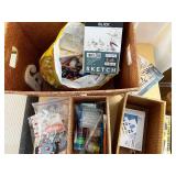 Winsor & Newton Cotman Watercolour 15-color Set with Blick Sketchboo, Pencil Kit, and Various Craft Supplies in Bins