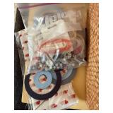 Winsor & Newton Cotman Watercolour 15-color Set with Blick Sketchboo, Pencil Kit, and Various Craft Supplies in Bins