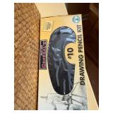 Winsor & Newton Cotman Watercolour 15-color Set with Blick Sketchboo, Pencil Kit, and Various Craft Supplies in Bins