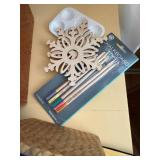 Winsor & Newton Cotman Watercolour 15-color Set with Blick Sketchboo, Pencil Kit, and Various Craft Supplies in Bins