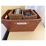 Winsor & Newton Cotman Watercolour 15-color Set with Blick Sketchboo, Pencil Kit, and Various Craft Supplies in Bins