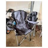 Folding Camping Chairs (Lot of 2) - Gray/Black Aluminum Frame