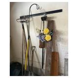 Garden Tools Lot - Shovels, Rake, Hoe & Pitchfork