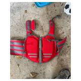 Pet Life Jacket - Red Dog Vest LG, Reflective Strips & Adjustable Straps