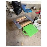 Stair-Climbing Hand Truck w/ Motor - Aluminum Frame; Wood Platform Dolly; Green Stool (Lot of 3)