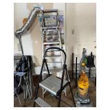 Step Stool Ladder & Metal Ladder - Aluminum 2-Step Stool + Tall Folding Ladder (Lot of 2)