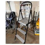 Step Stool Ladder & Metal Ladder - Aluminum 2-Step Stool + Tall Folding Ladder (Lot of 2)