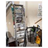 Step Stool Ladder & Metal Ladder - Aluminum 2-Step Stool + Tall Folding Ladder (Lot of 2)