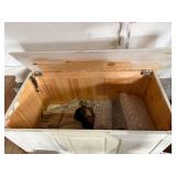 White Painted Cedar Hope Chest with Fern Panel Front - Cedar-Lined Interior