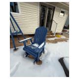 Blue Outdoor Wooden Patio Swing Set with Adirondack Chairs - 6-Piece Set