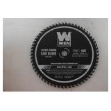 WEN BL0760 7.25-Inch 60-Tooth Carbide-Tipped Professional Ultra Fine-Finish Circular Saw Blade with Cool-Cut Coating