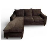 Dark Gray L-Shaped Sectional Sofa with Chaise & Cushions - Fabric Upholstery