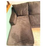 Dark Gray L-Shaped Sectional Sofa with Chaise & Cushions - Fabric Upholstery