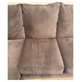 Dark Gray L-Shaped Sectional Sofa with Chaise & Cushions - Fabric Upholstery