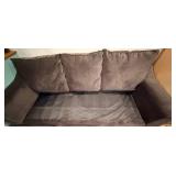 Dark Gray L-Shaped Sectional Sofa with Chaise & Cushions - Fabric Upholstery