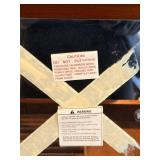 Vintage Jewelry Armoire Tall Chest - Riveted Trim & Ring Pulls, Mirror Lid