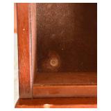 Vintage Jewelry Armoire Tall Chest - Riveted Trim & Ring Pulls, Mirror Lid