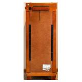 Vintage Jewelry Armoire Tall Chest - Riveted Trim & Ring Pulls, Mirror Lid