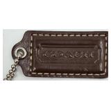 Coach Plaid Tote Bag with Leather Handles & Purple Interior