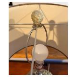 Buddha Head Table Lamp - Ceramic Bust with Brown Drum Shade (matches lot 6)