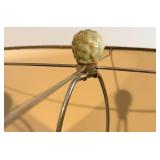 Buddha Bust Table Lamp - Ceramic Head Base & Brown Drum Shade (matches lot 5)