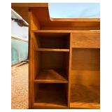 Oak Bar with Built-In Sink - 4 Wooden Bar Stools Included