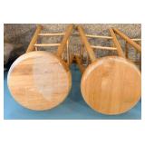 Oak Bar with Built-In Sink - 4 Wooden Bar Stools Included