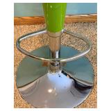 Lime Green Bar/Salon Stool - Chrome Pedestal Base, Gas Lift Adjustable Height, Swivel