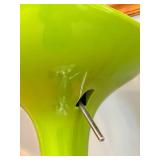 Lime Green Bar/Salon Stool - Chrome Pedestal Base, Gas Lift Adjustable Height, Swivel