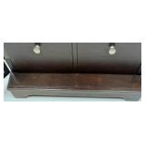 Dark Wood Jewelry Armoire with Grid Pane Front & Mirror Lid