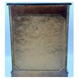 Dark Wood Jewelry Armoire with Grid Pane Front & Mirror Lid