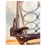 Wrought Iron Wine Rack with Glass Shelfs