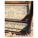 Wrought Iron Wine Rack with Glass Shelfs