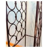 Wrought Iron Wine Rack with Glass Shelfs
