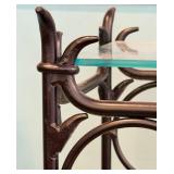 Wrought Iron Wine Rack with Glass Shelfs
