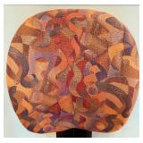 Office Chair - Colorful Abstract Fabric, 5-Star Base, Armrests, Height Adjustable