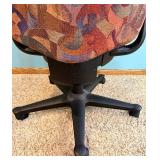 Office Chair - Colorful Abstract Fabric, 5-Star Base, Armrests, Height Adjustable