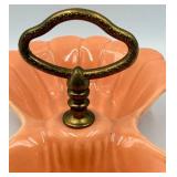 Mid Century California US #40 Shell-Shaped Ceramic Candy Dishes with Ring Handles, Peach & Blue Aqua with additional Rookwood Pottery CP-170-USA 10 Mint Green Pot/Vase