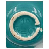 Mid Century California US #40 Shell-Shaped Ceramic Candy Dishes with Ring Handles, Peach & Blue Aqua with additional Rookwood Pottery CP-170-USA 10 Mint Green Pot/Vase