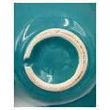 Mid Century California US #40 Shell-Shaped Ceramic Candy Dishes with Ring Handles, Peach & Blue Aqua with additional Rookwood Pottery CP-170-USA 10 Mint Green Pot/Vase