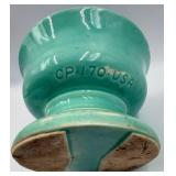 Mid Century California US #40 Shell-Shaped Ceramic Candy Dishes with Ring Handles, Peach & Blue Aqua with additional Rookwood Pottery CP-170-USA 10 Mint Green Pot/Vase