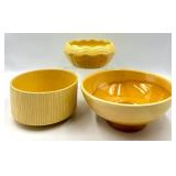 Haeger, McCoy and USA Yellow Bowls (Lot of 3)