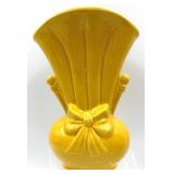 Shawnee Bow Vase & McCoy 685 Bowl & McCoy Greenish Yellow Bowl & Artist-Signed Tall Pottery Vase (Lot of 4)