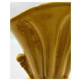 Shawnee Bow Vase & McCoy 685 Bowl & McCoy Greenish Yellow Bowl & Artist-Signed Tall Pottery Vase (Lot of 4)