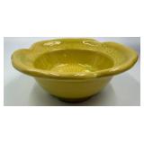 Shawnee Bow Vase & McCoy 685 Bowl & McCoy Greenish Yellow Bowl & Artist-Signed Tall Pottery Vase (Lot of 4)