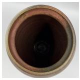 Shawnee Bow Vase & McCoy 685 Bowl & McCoy Greenish Yellow Bowl & Artist-Signed Tall Pottery Vase (Lot of 4)