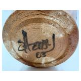 Shawnee Bow Vase & McCoy 685 Bowl & McCoy Greenish Yellow Bowl & Artist-Signed Tall Pottery Vase (Lot of 4)