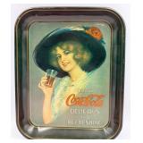 Coca-Cola Vintage Tin Tray - Drink Coca-Cola Delicious and Refreshing Advertising Memorabilia